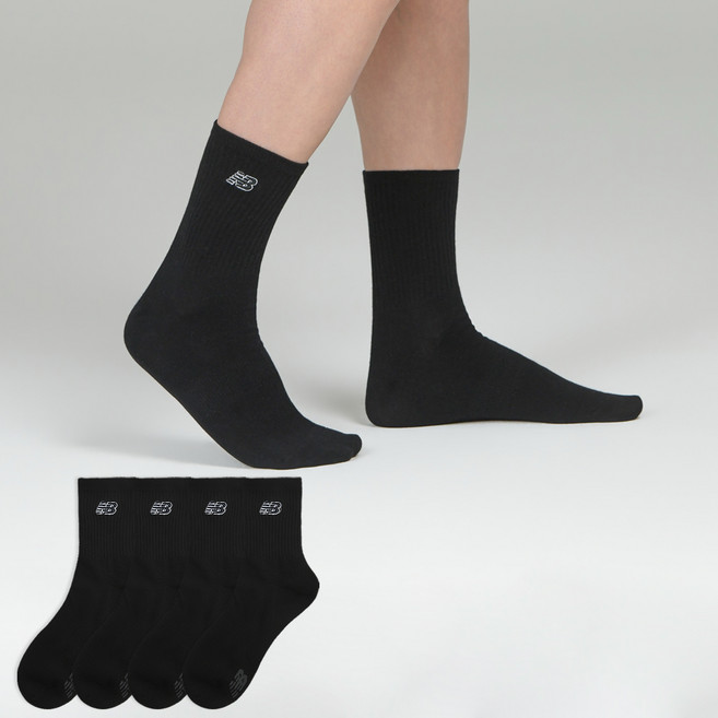 New Balance 男士彩色刺繡LOGO中筒襪 4雙入