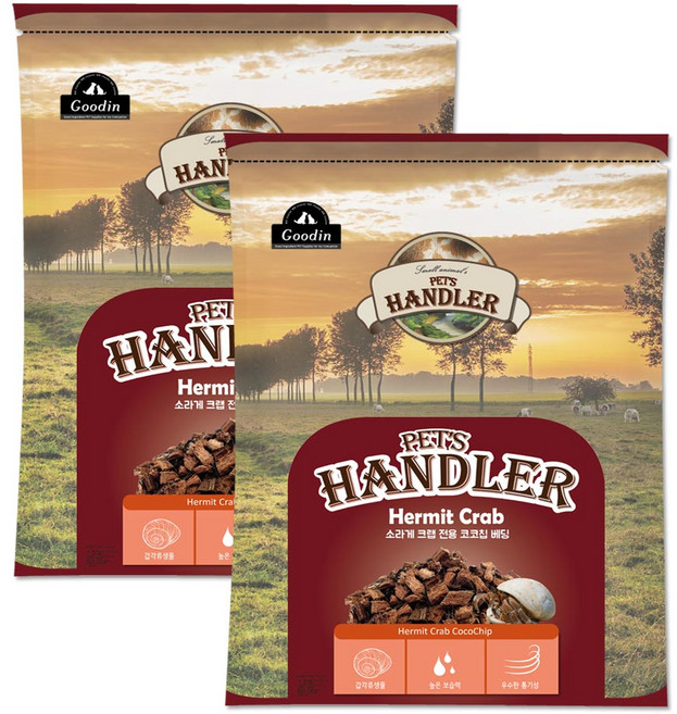 PET'S HANDLER 寄居蟹 螃蟹專用椰塊墊料 6L, 混合色, 2個