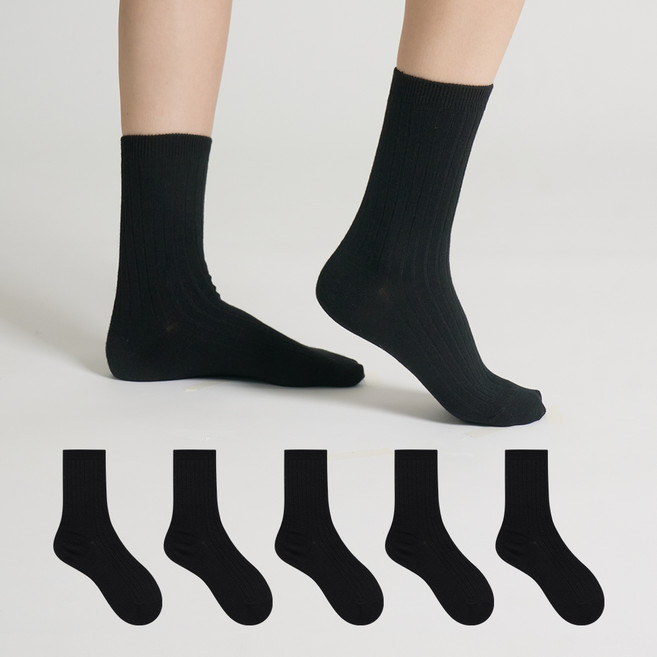 STUDIO SOCKSTOP 女性戶外美麗諾羊毛羅紋長襪5入