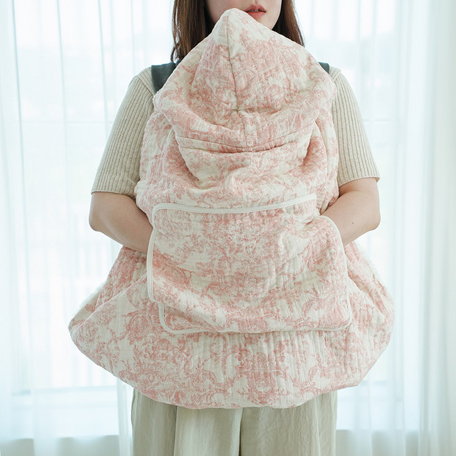 EmonG 嬰幼兒用 Toile de Jouy 嬰兒背帶保暖罩, 粉紅色