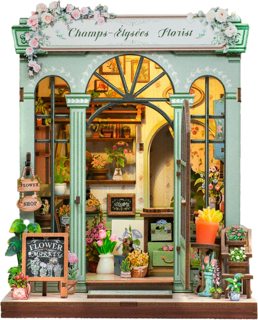 DAEHOTOYS 香榭麗舍花店迷你屋 DIY套件 (199件), 1個, 混色