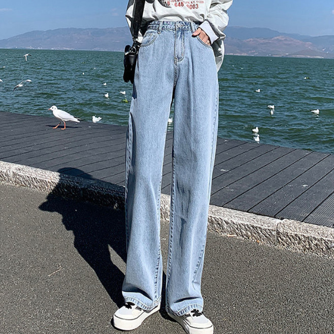 Banya Story 女款換季高腰寬版直筒牛仔褲 SS121