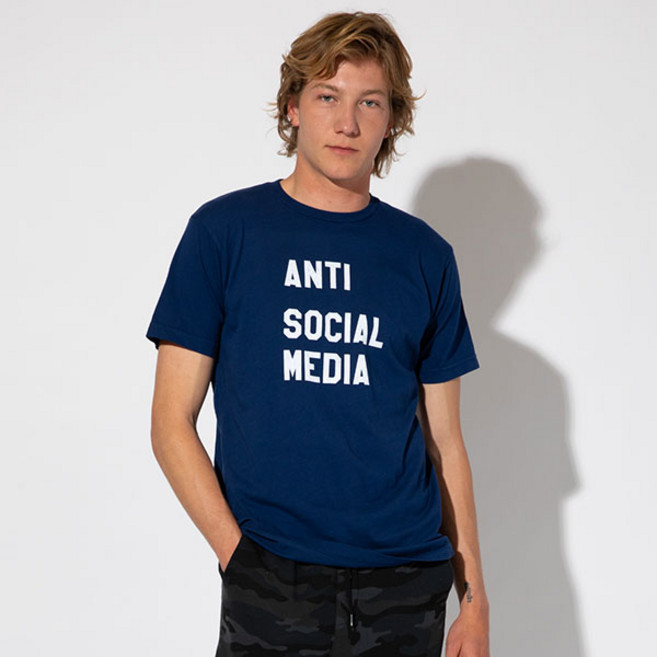 SubUrbanRiot 남성용 통기성 ANTI SOCIAL MEDIA 반팔 티셔츠