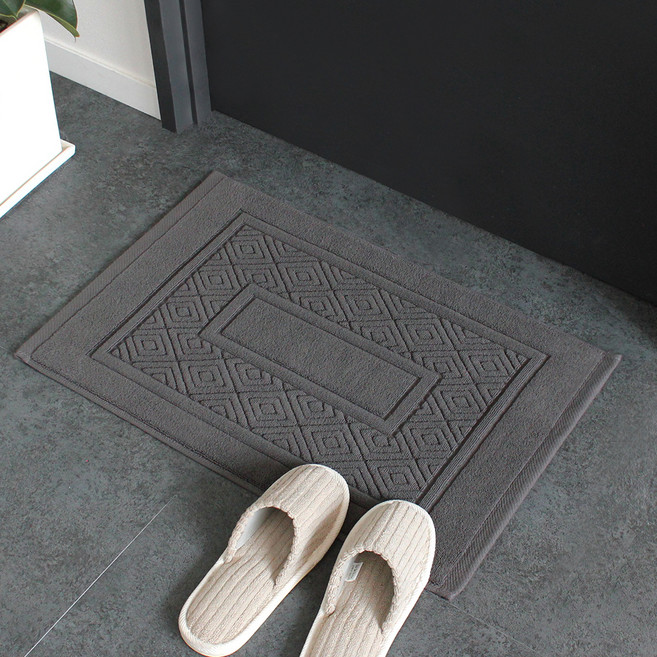 Amenity Towel 經典精梳棉腳踏墊, 深灰色, 1個