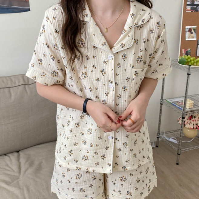 Eolipeul 女性夏季可愛居家服短袖睡衣上下套裝