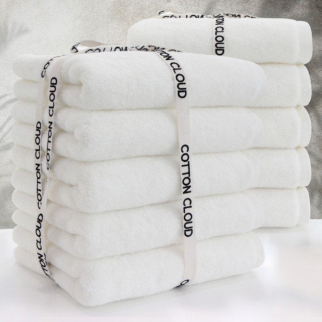 COTTON CLOUD 飯店毛巾 220g 40支 精梳棉 10條, 1組, 白色