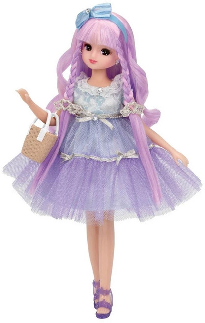TAKARA TOMY Licca 莉卡娃娃 心動粉彩藍紫紗裙洋裝組 LA20278, 藍紫色, 1套