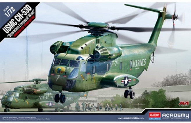 ACADEMY HOBBY MODEL KITS 美國海軍陸戰隊 CH-53D 頑強風 戰鬥塑膠模型 1:72 12575, 1個