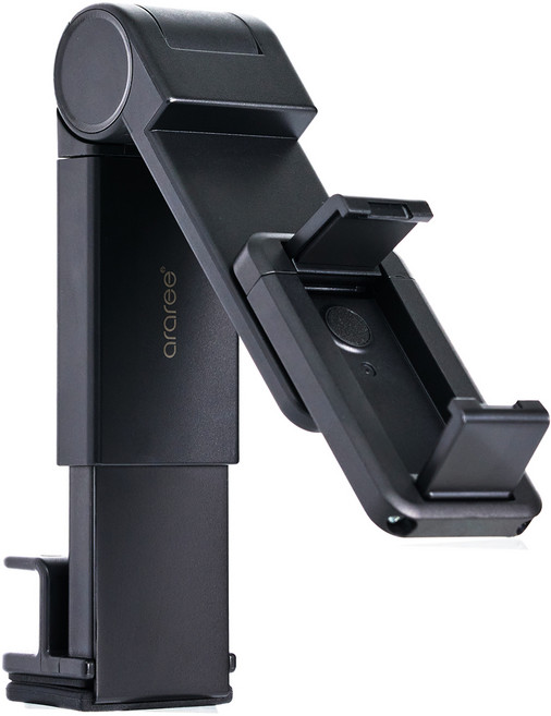 araree Plain Mount 第2代可折疊式360度旋轉登機用手機支架, 1個, 黑色