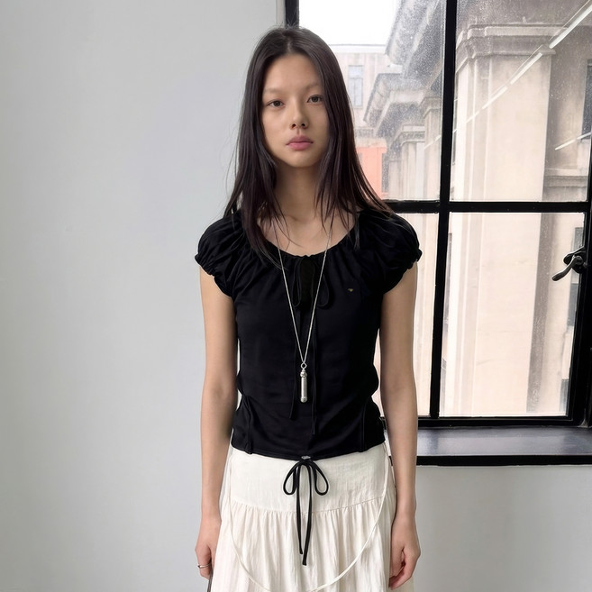 Oui mais non 女款 Amy 前口袋棉質上衣
