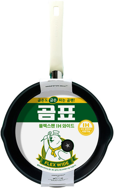 HAPPYCALL 熊牌IH寬型平底鍋 綠色, 22cm, 1個