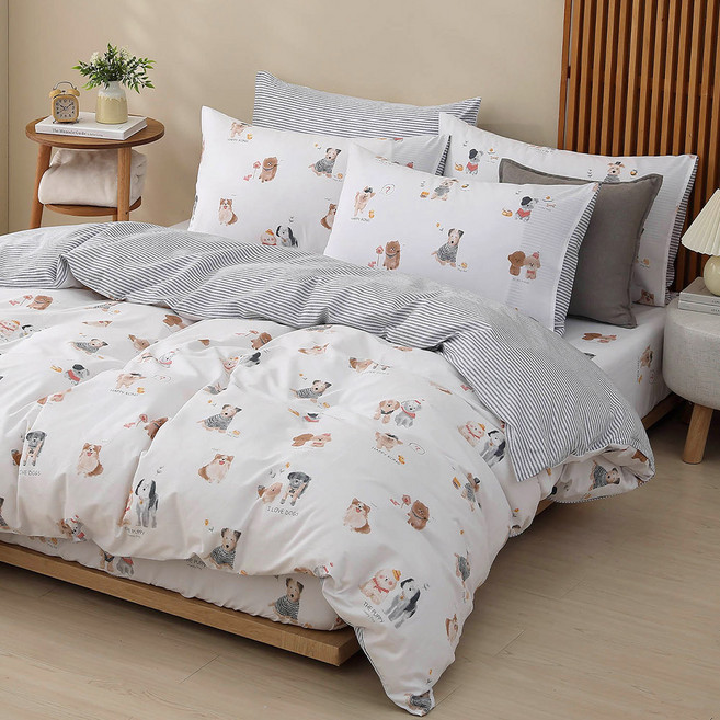 Hong Yew Bedding 鴻宇寢飾 100%精梳純棉薄被套 雙人(210 x 180cm) 哈皮 台灣製 C20163