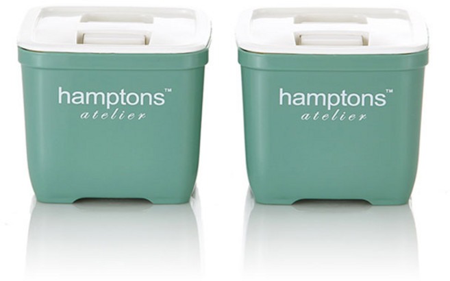 Hamptons Atelier方形密封罐 PN-3297 5AX2 綠色 550ml, 2個, 單品