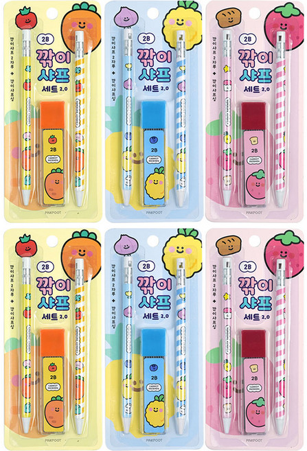 PINKFOOT Carrot Friends可削式自動鉛筆 + 筆芯組 3款, 2mm, 2組