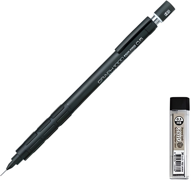 Pentel Graph 1000 FOR PRO 自動鉛筆與隨機筆芯組, 0.5mm, 1組