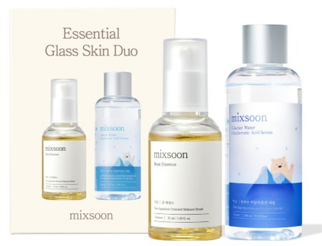 mixsoon 光彩疊層大豆精華 50ml + 冰河水玻尿酸精華 100ml 套組, 1個, 150ml