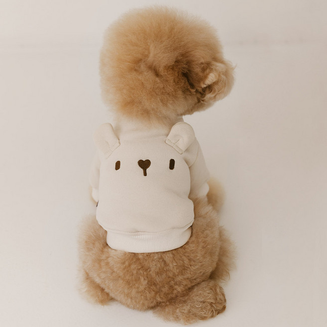 PETSLAND 狗狗Nubear刷毛T恤, 象牙白, 1個