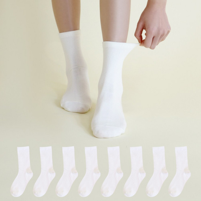 Mysock 女性無壓迫中筒襪8雙