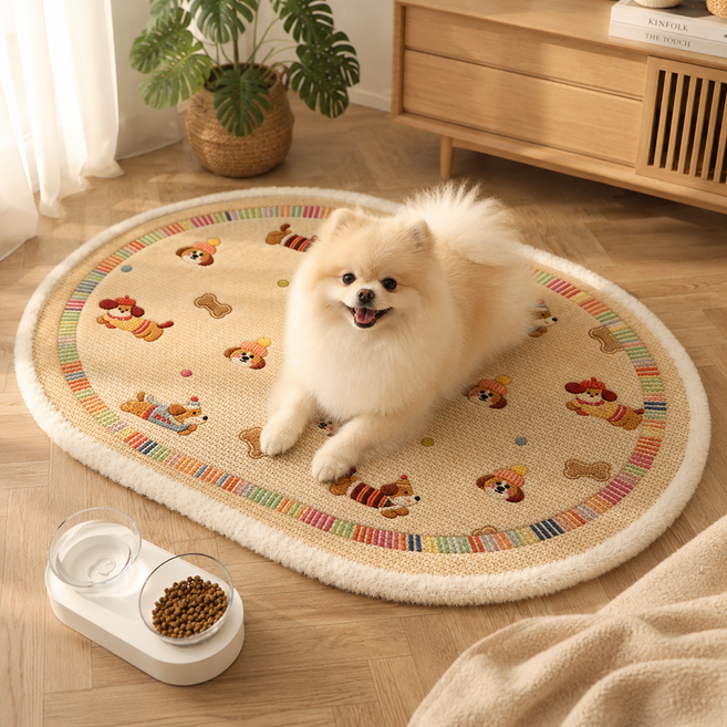 PASTEL PET 寵物幼犬四季地毯地墊, 米色, 1個