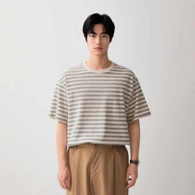 SPAO 男款條紋短袖T恤 SPRSG25M01