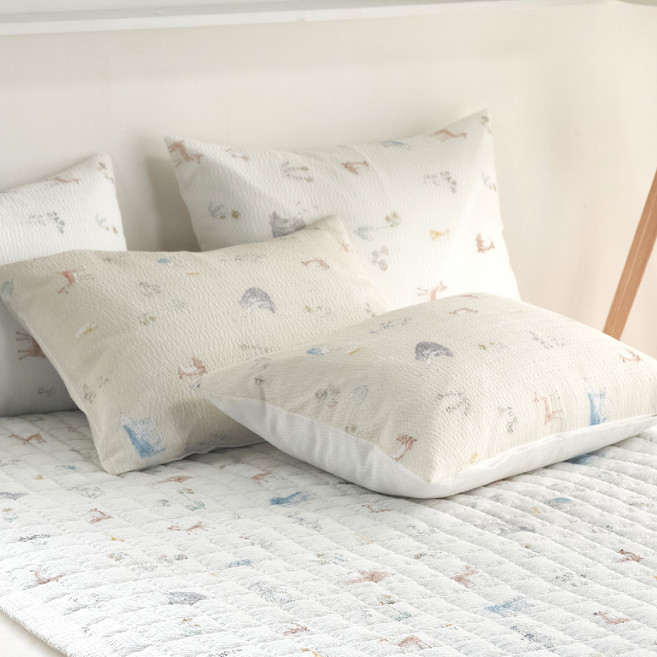 g BEDDING 歡迎斑比 雪花波紋枕頭套 2件組