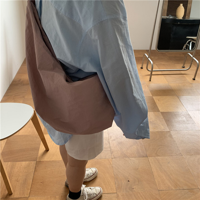 Hanttam工作室 女用尼龍餃子包 簡約繩結肩揹包