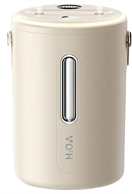 Kyhome 雙噴霧靜音加濕器/空氣淨化水氧機/無線納米噴霧機 1L, 卡其米, JS04