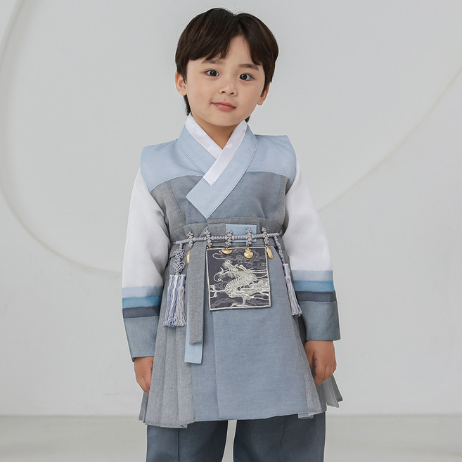 HARANG HANBOK 桃園郎 韓服 背心 + 上衣 + 褲子 套組