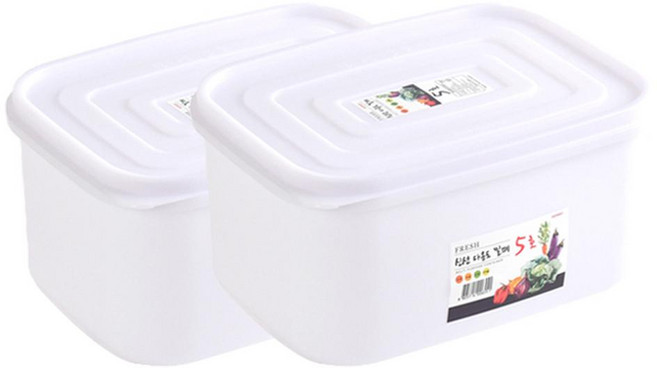 商用方形密封保鮮盒 5號, 2個, 6L