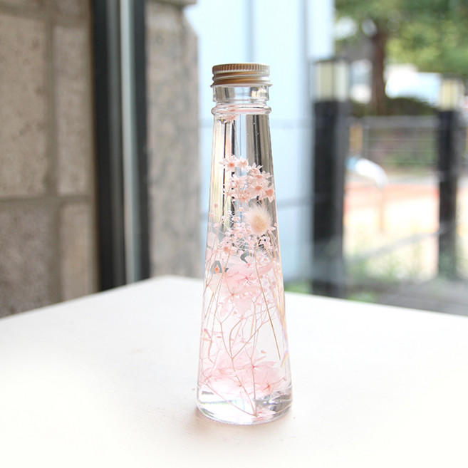 THE VOM 浮游花永生花氣氛燈, 淺粉色繡球花 粉紅色滿天星