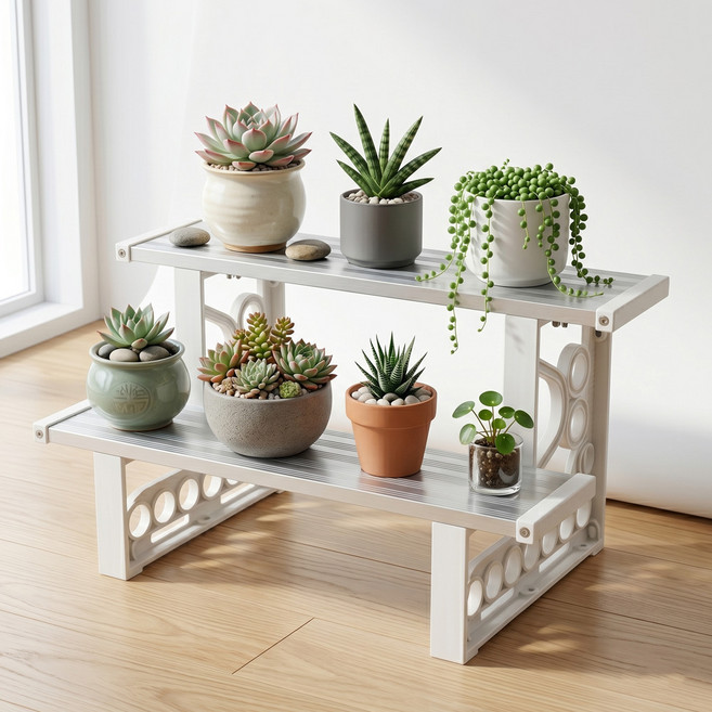uh homedeco 階梯式花盆鋁製多肉植物層架整理架 60cm