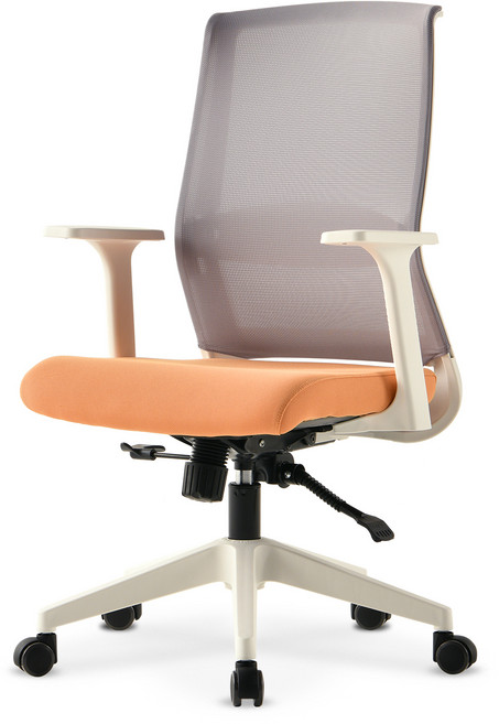 CHAIR FOCUS Koda K80 基本款書桌椅 白色椅身, 芥末黃 + 灰色