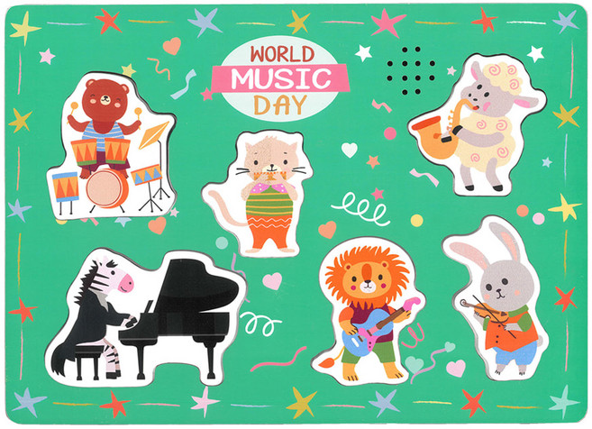 GOOGOOGAGA 聲音拼圖 動物派對, 6片, 1套