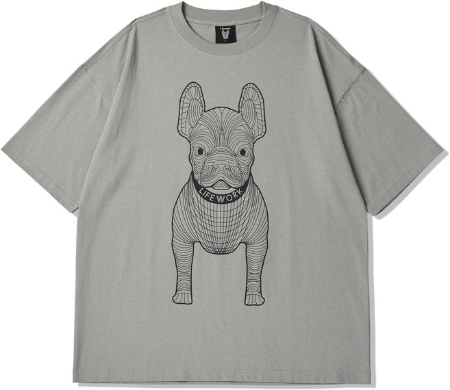 LIFEWORK 男女通用 BIG LADOK LOGO T恤 LW245TS990, 灰色