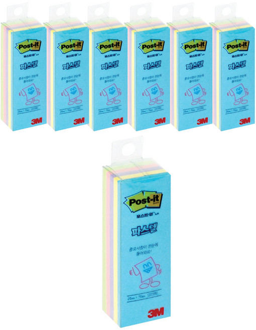 3M Post-it 利貼 彩色方形便條紙, 7個, 1組