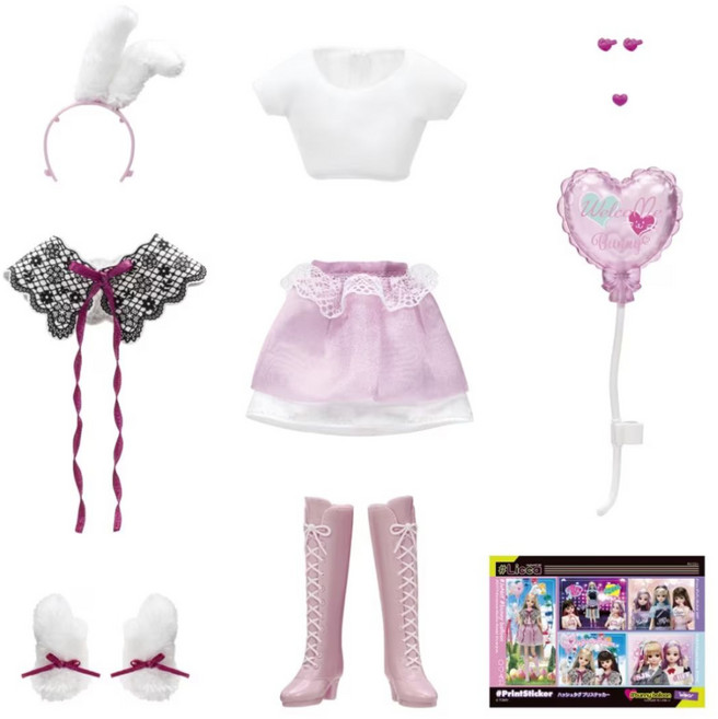 TAKARA TOMY Licca 莉卡娃娃 17歲 兔女孩氣球服裝組 LA90302, 混和顏色, 1個
