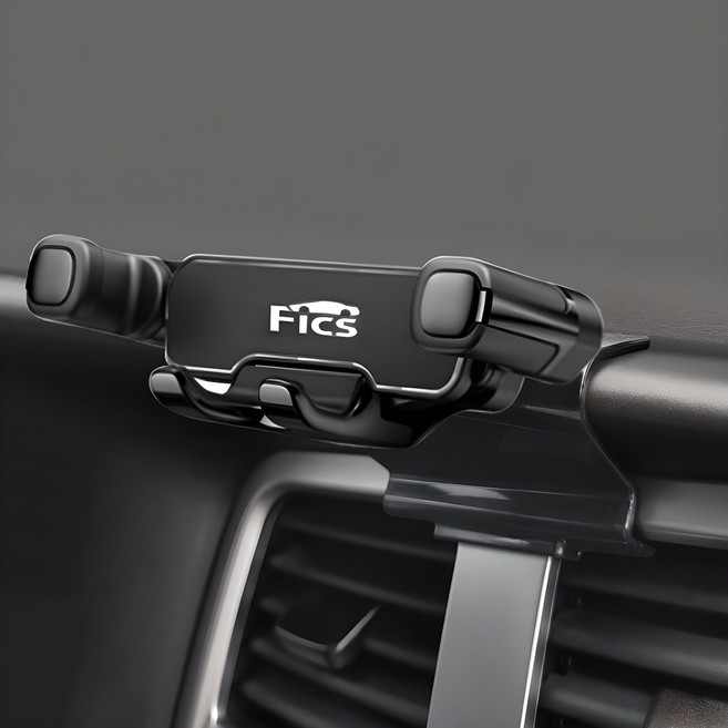 Fics 新款 Porter 2 2017年式車用手機支架 + 固定座套組, 1套, 黑色