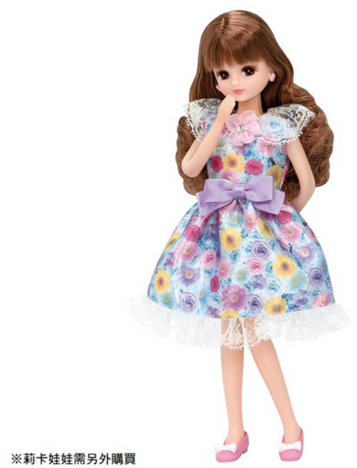 TAKARA TOMY Licca 莉卡娃娃 LW-01 繽紛花朵寶石洋裝 LA19289, 混和顏色, 1個