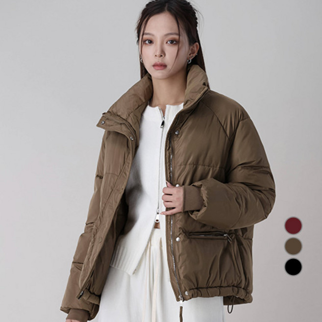 Awesomearound 女款素色立領口袋科技羽絨外套 AA50659