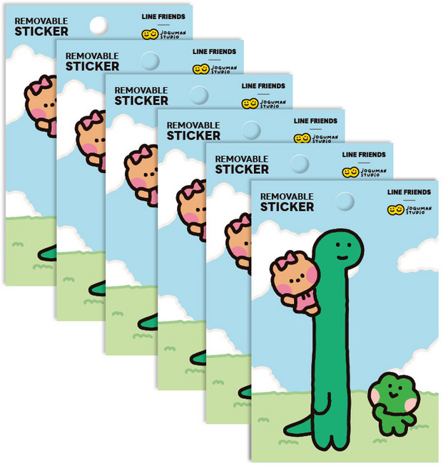 Flyingwhales LINE FRIENDS minini guman 可撕除貼紙, 6個, 身高尺