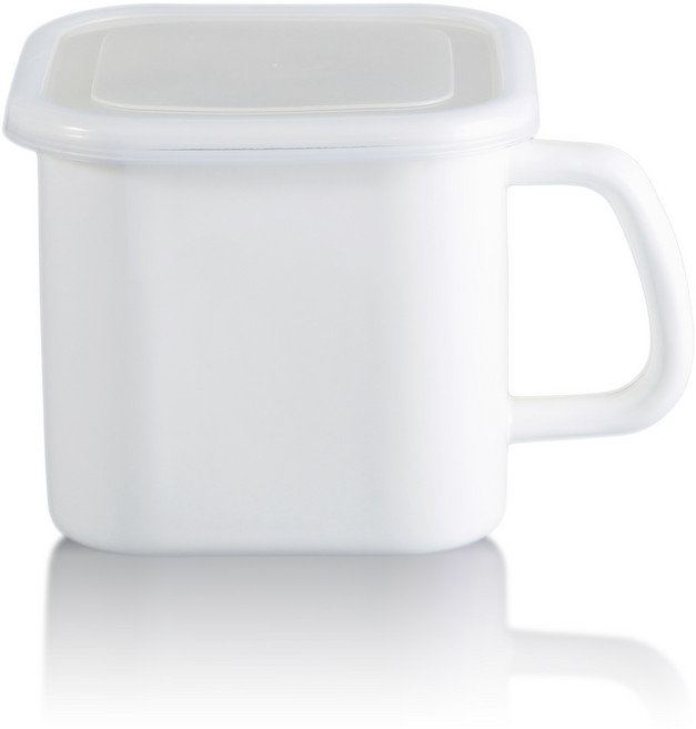 Hamptons 琺瑯多用途方形容器 13cm HYF-E-019-W, 1個