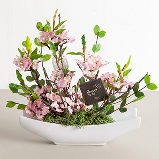 flowertree 人造花斯堪地亞盆栽, 粉紅色
