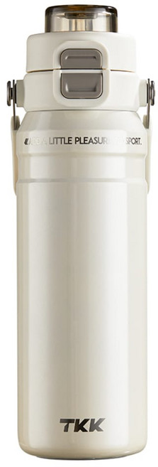 TKK 悍馭雙飲手提保溫瓶 316不鏽鋼, 流光白, 1個, 800ml