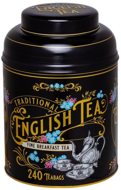 NEW ENGLISH TEAS 英式復古維多利亞茶罐 英式早餐茶包 黑色, 2g, 1罐, 240包
