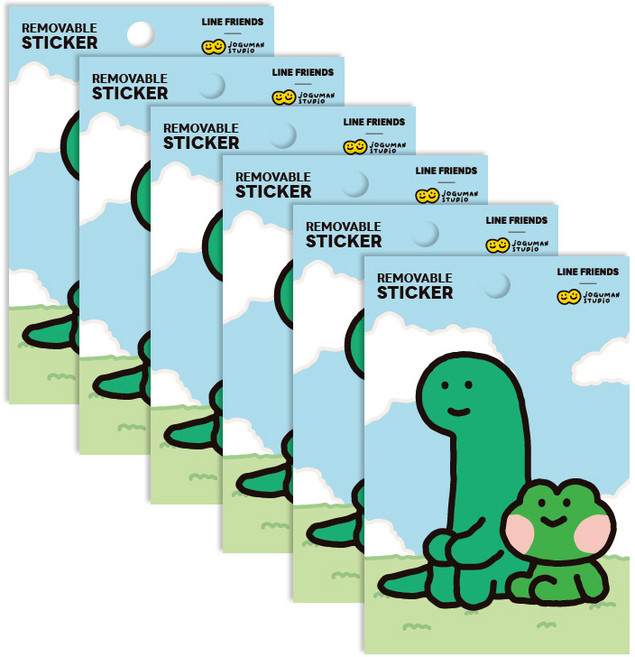 Flyingwhales LINE FRIENDS minini guman 可撕除貼紙, 6個, 雷尼尼古曼