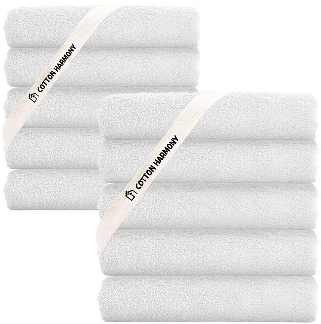 Cotton Harmony 飯店毛巾 200g 40支精梳棉 雪白色, 10條