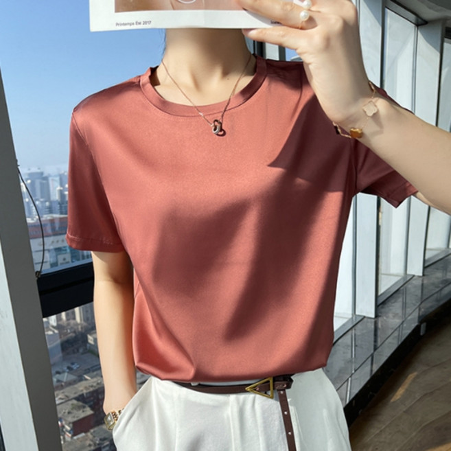 Daysoy 女款緞面短袖T恤