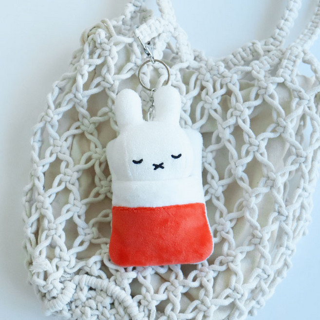 miffy 米飛 蓋被子鑰匙圈娃娃, 1個, 橘色, 10cm