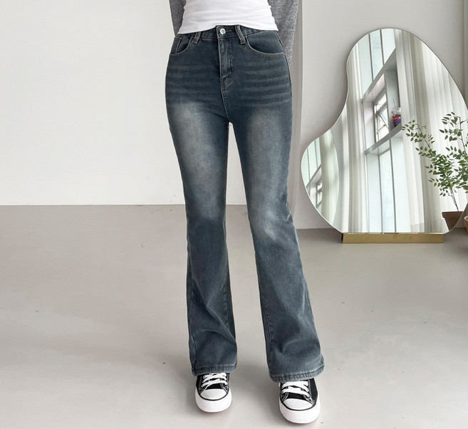 jalbba jean 女款絨毛內刷毛內鬆緊帶靴型牛仔褲