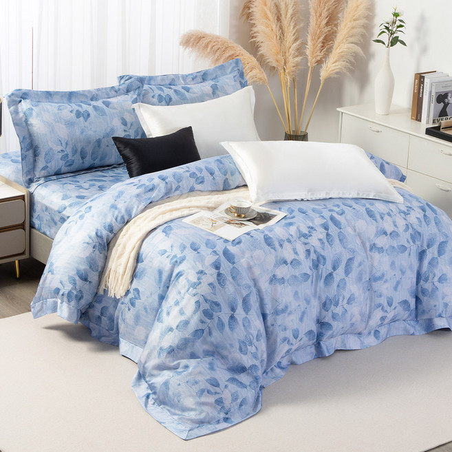 Betrise 貝翠絲 60支 300織紗 100%純天絲寢具3件組 單人(188 x 107cm) 床包 + 兩用被 + 枕套 頂級植萃系列 銀離子抗菌 靜夜休憩 AB版